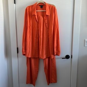 Ashley Stewart Linen Blend Pant Set